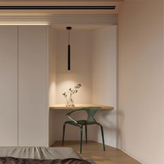 Κρεμαστό Φωτιστικό Οροφής LED 7W 700lm 36° AC 220-240V IP20 Θερμό Λευκό 2700K - Bridgelux COB Chip & TÜV SÜD Driver - Μαύρο Ματ - Μ4 x Π4 x Υ40cm - 5 Χρόνια Εγγύηση