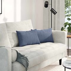 Μαξιλάρι Καναπέ 2 pcs Μπλε 50 x 30 cm Υφασμάτινο Κορντουρά 42013648
