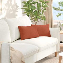 Μαξιλάρι Καναπέ 2 pcs Κόκκινο Πορτοκαλί 50 x 30 cm 42013652