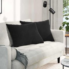 Μαξιλάρι Καναπέ 2 pcs Μαύρο 70 x 50 cm Υφασμάτινο Κορντουρά 42013762