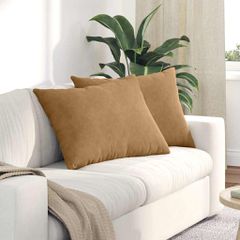 Μαξιλάρι Καναπέ 2 pcs Καφέ 70 x 50 cm Υφασμάτινο Κορντουρά 42013764