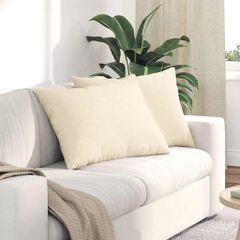 Μαξιλάρι Καναπέ 2 pcs Κρεμ 70 x 50 cm Υφασμάτινο Κορντουρά 42013776