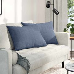Μαξιλάρι Καναπέ 2 pcs Μπλε 70 x 50 cm Υφασμάτινο Κορντουρά 42013777