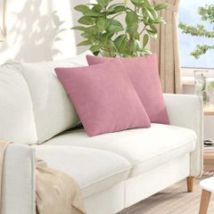 Μαξιλάρι Καναπέ 2 pcs Ροζ 50 x 50 cm Υφασμάτινο Κορντουρά 42013975