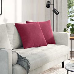 Μαξιλάρι Καναπέ 2 pcs Κόκκινο 50 x 50 cm Υφασμάτινο Κορντουρά 42013976