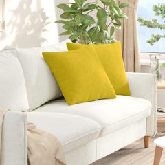 Μαξιλάρι Καναπέ 2 pcs Κίτρινο 50 x 50 cm Υφασμάτινο Κορντουρά 42013978