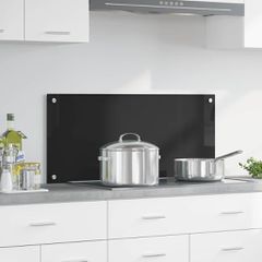 Πλάτη κουζίνας Μαύρο 90 x 40 cm σκληρυμένο γυαλί 42018038