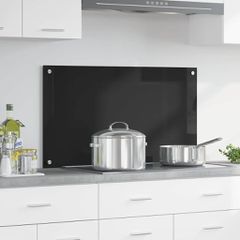 Πλάτη κουζίνας Μαύρο 90 x 50 cm σκληρυμένο γυαλί 42018039