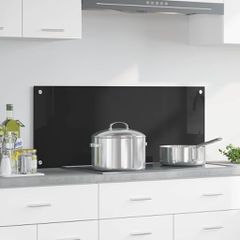 Πλάτη κουζίνας Μαύρο 100 x 40 cm σκληρυμένο γυαλί 42018041