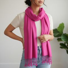 Πολυτελής Πασμίνα Tie Rack - Ζωντανό Φούξια/Magenta - 100% Βισκόζη (Καινούργια με Ετικέτα)