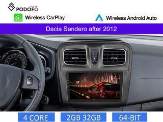 Dacia Sandero (2012-2020) Android οθόνη 9" 2+32GB Ασύρματο CarPlay & Aσύρματο Android Auto | GPS | EQ | WiFi