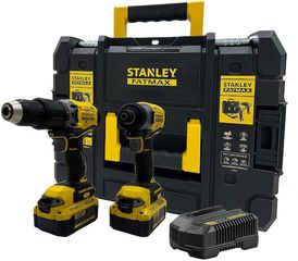 Stanley Σετ Κρουστικό Δραπανοκατσάβιδο & Παλμικό Κατσαβίδι Brushless 18V με 2 Μπαταρίες 4Ah και Θήκη