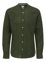 Πουκάμισο Λινό Μάο Πράσινο Μέγεθος XL