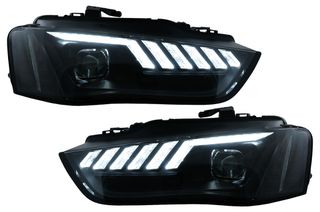 Προβολείς Led Drl Κατάλληλοι Για Audi A4 B8.5 Facelift (2012-2015) Dynamic Sequential Turning Light Black