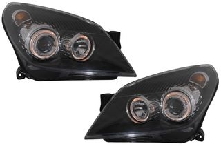 Προβολείς Κατάλληλοι Για Opel Astra H (03.2004-2009) Angel Eyes 2 Halo Ζάντες Μαύροι