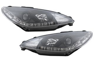 Προβολείς Led Drl Κατάλληλοι Για Peugeot 206 (1998-2002) Μαύροι