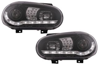 Προβολείς Led Ημέρας Κατάλληλοι Για Vw Golf Iv 4 Cabriolet Hatchback Variant (09.1997-09.2003) Μαύροι