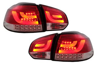 Πίσω Φώτα Led Κατάλληλα Για Vw Golf 6 Vi (2008-2013) Κόκκινο Διαφανές