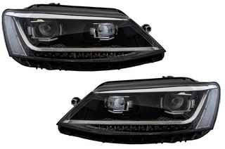 Προβολείς Led Drl Κατάλληλοι Για Vw Jetta Mk6 Vi (2011-2017) Δυναμικά Φώτα Στροφής Xenon Matrix Design
