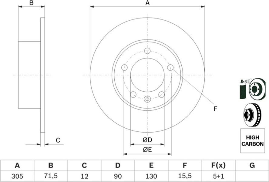 Bosch Δισκόπλακα - 0 986 479 717