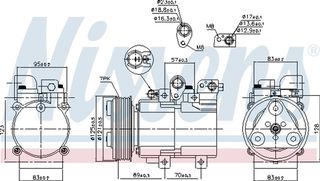 Nissens Συμπιεστής, συστ. Κλιματισμού - 890136