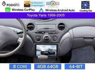 Toyota Yaris (1999-2006) Οθόνη 9" Android 15 | 4GB RAM + 64GB ROM | 8-Core Snapdragon | Ασύρματο CarPlay & Ασύρματο Android Auto GPS WiFi DSP FM/RDS
