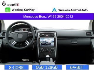 Mercedes Benz A-Class W169 (2004-2012) Android 13 Οθόνη 9" | 6GB RAM +128GB ROM | Ασύρματο CarPlay & Aσύρματο Android Auto | GPS | WiFi | DSP