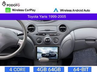 Toyota Yaris (1999-2006) Android Car Radio 9" 4+64GB Ασύρματο CarPlay & Aσύρματο Android Auto GPS WiFi EQ