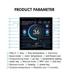 WiFi Smart Thermostat Temperature Controller, Electric Floor Heating 16A-thumb-8