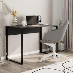 Γραφείο εργασίας Inna Megapap χρώμα γκρι ρετρό - silky black 100x60x75εκ.