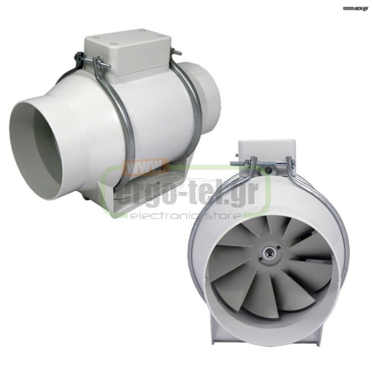 Βιομηχανικός εξαεριστήρας αεραγωγών TURBO Φ100 43W 230V 2500rpm 180m³/h 48dB ενδιάμεσος