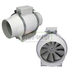 Βιομηχανικός εξαεριστήρας αεραγωγών TURBO Φ100 43W 230V 2500rpm 180m³/h 48dB ενδιάμεσος