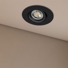kelvo® OMEGA KLV-101-0036 Χωνευτό Κινούμενο Φωτιστικό Downlight Σποτ για Λάμπα MR16 με Ντουί GU10 AC 220-240V IP20 - Μαύρο Ματ - Μ10.5 x Π10.5 x Υ2.2cm / Q7.5cm