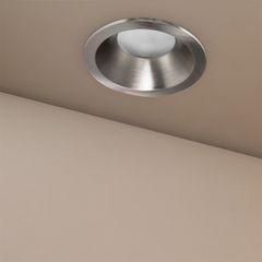 kelvo® SIGMA KLV-101-0043 Χωνευτό Φωτιστικό Downlight Σποτ Μπάνιου για Λάμπα MR16 με Ντουί GU10 AC 220-240V Αδιάβροχο IP65 - Νίκελ Βούρτσας - Μ8.5 x Π8.5 x Υ4.4cm / Q7.5cm