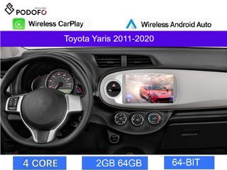 Toyota Yaris (2011-20) Car Radio 9" 2+64GB Ασύρματο CarPlay & Aσύρματο Android Auto | GPS | EQ | WiFi