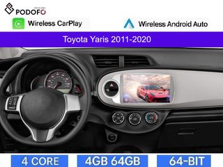 Toyota Yaris (2011-20) Android Radio 9" 4+64GB Ασύρματο CarPlay & Aσύρματο Android Auto GPS  WiFi DSP