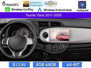 Toyota Yaris (2011-20) Android Οθόνη 9" | Snapdragon 460 | 8-core | 4GB RAM + 64GB ROM | Ασύρματο CarPlay & Android Auto | DSP | GPS | WiFi | Ενσωματωμένος Ανεμιστήρας