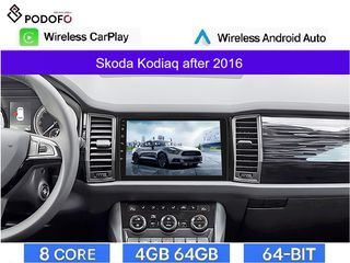 Skoda Kodiaq (2016-) 10.1" Οθόνη Android Car Radio Navigation | 4GB+64GB | 8-Core | Ασύρματο CarPlay & Aσύρματο Android Auto | GPS | WiFi | DSP | HiFi | FM/RDS