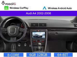 Audi A4 (2002-2008) Android 13 Οθόνη 9" | 6GB RAM +128GB ROM | Ασύρματο CarPlay & Aσύρματο Android Auto | GPS | WiFi | DSP