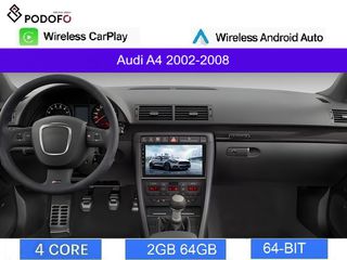 Audi A4 (2002-2008) Android οθόνη 9" 2+64GB Ασύρματο CarPlay & Aσύρματο Android Auto GPS  WiFi EQ