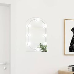 Καθρέφτης με Φώτα LED 60x40 εκ. Γυαλί Οβάλ 3102976