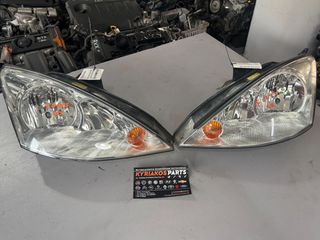ΦΑΝΑΡΙΑ ΕΜΠΡΟΣ FORD FOCUS FACELIFT 02-04  ΜΕ ΠΟΡΤΟΚΑΛΙ ΦΛΑΣ -ΓΝΗΣΙΑ-