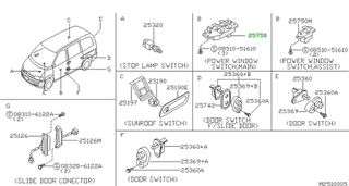 ΔΙΑΚΟΠΤΗΣ  ΠΑΡΑΘΥΡΩΝ NISSAN  SERENA C23  254001C700