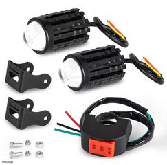 LED ΠΡΟΒΟΛΕΙΣ ΜΟΤΟΣΥΚΛΕΤΑΣ ΑΛΟΥΜΙΝΙΟΥ ΑΔΙΑΒΡΟΧΟΙ 6000Κ ΟΛΟΚΛΗΡΩΜΕΝΟ ΣΕΤ ΜΕ ΔΙΑΚΟΠΤΗ ΕΤΟΙΜΟ ΓΙΑ ΤΟΠΟΘΕΤΗΣΗ