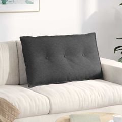 Μαξιλάρι Πλάτης Σκούρο Γκρι 80 x 50 cm Υφασμάτινο Κορντουρά 42014737