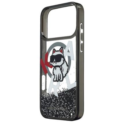 Θήκη Σιλικόνης Karl Lagerfeld Magsafe Apple iPhone 17 Pro Max Liquid Glitter Choupette Logo Μαύρο-thumb-2