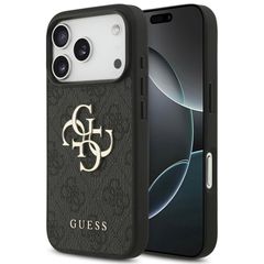 Θήκη PU Guess Apple iPhone 17 Pro Max Hardcase Big Logo 4G Μαύρο