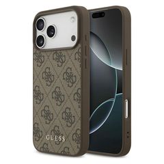 Θήκη PU Guess Apple iPhone 17 Pro Max Hardcase Classic Logo 4G Καφέ