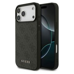 Θήκη PU Guess Apple iPhone 17 Pro Max Hardcase Classic Logo 4G Μαύρο