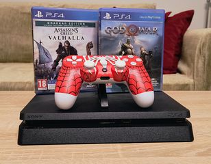 Ps4 + μοχλός spiderman + 2 παιχνιδια